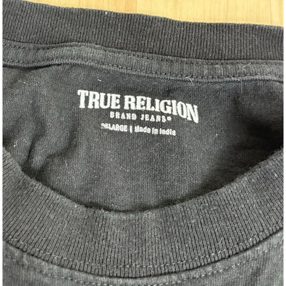 Men’s True Religion Embroidered Graphic T-Shirt / Black / Size 2XL